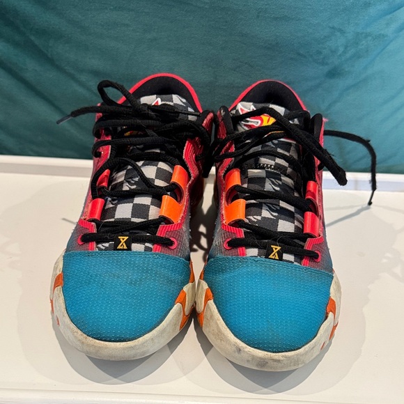Nike Kids Sneakers in Blue, Orange, and Black - Picture 1 of 5